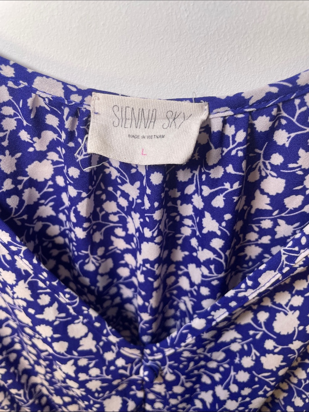 Sienna Sky Blue and White Floral Smocked Waist Dress - Picture 2 of 8